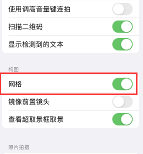 博湖苹果手机维修网点分享iPhone如何开启九宫格构图功能 